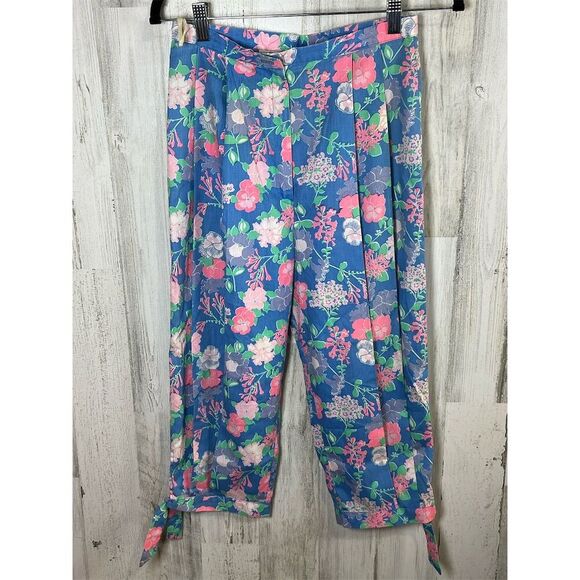Lilly Pulitzer Pants - Lilly Pulitzer Women's Floral Cropped‎ Pants and Small Medium 60s 70 Vintage